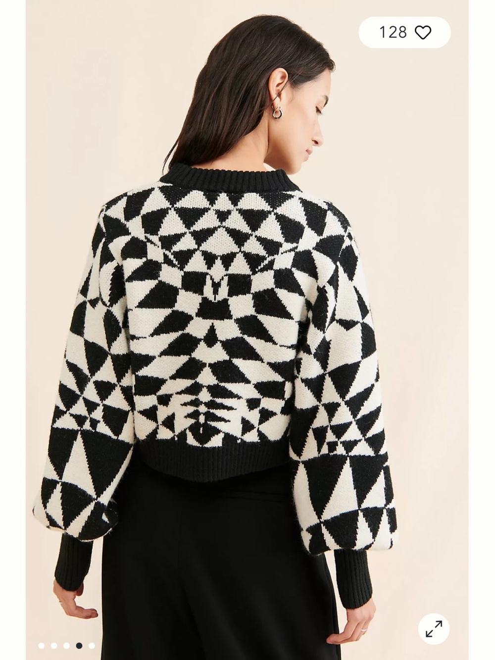 FARM Rio Deco Knit Sweater Black & White Size Medium - Picture 5 of 11